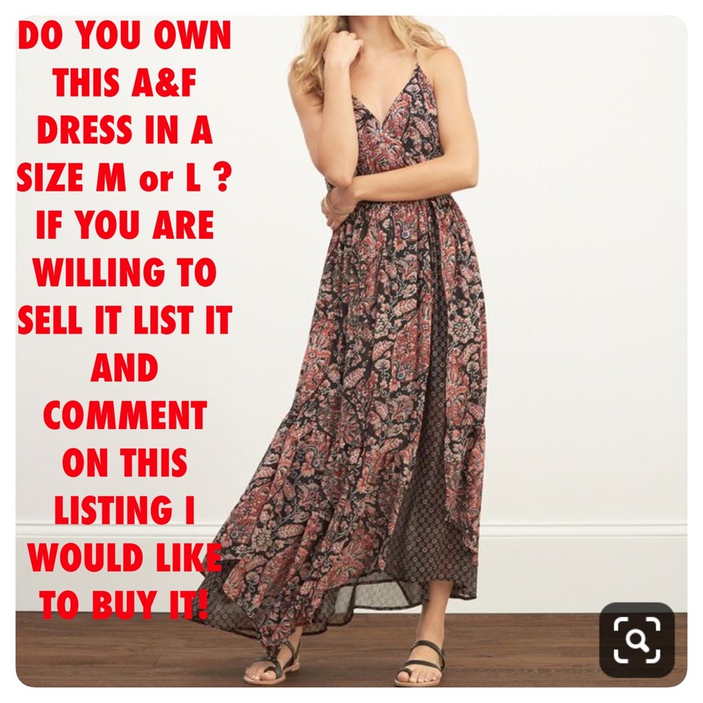 👀ISO👀 A&F Mix Print Maxi Dress Sz M or L - Picture 1 of 1